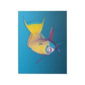 Naher Papageienfisch! Gradient-blauer Hintergrund Notizblock (Rotiert)