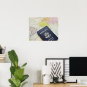 Naher Pass auf der Karte Poster (Heimbüro)
