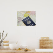 Naher Pass auf der Karte Poster (Küche)