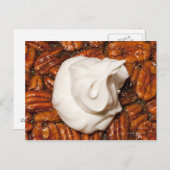 naher Pecan-Kuchen mit Sahne Postkarte (Vorne/Hinten)