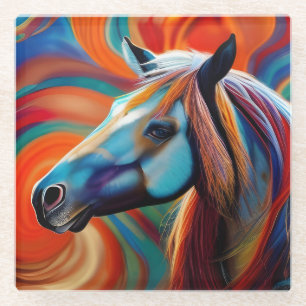 Naher Pferdekopf Glasuntersetzer