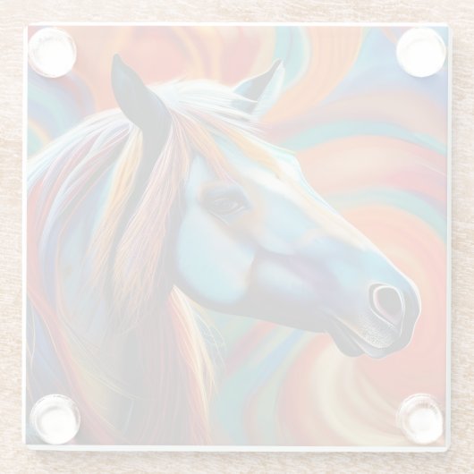 Naher Pferdekopf Glasuntersetzer (Rückseite)