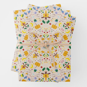 Naher Strick Erntedank Herbst Gemütlicher Herbst S Geschenkpapier Set