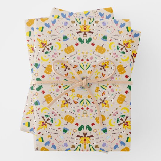 Naher Strick Erntedank Herbst Gemütlicher Herbst S Geschenkpapier Set (Beispiel)