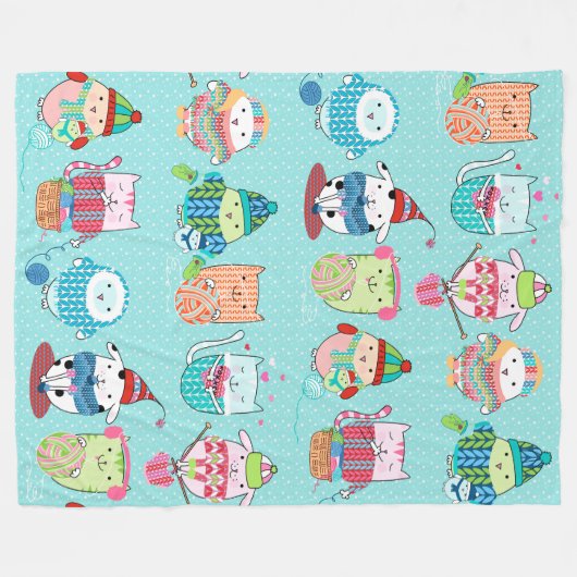 Naher Strick Fleece Blanket, groß (Vorderseite (Horizontal))