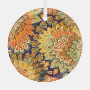 Naher Vintager Stoffmuster Hintergrund. Ornament Aus Glas