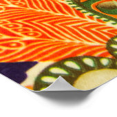 Naher Vintager Stoffmuster Hintergrund. Poster (Ecke)