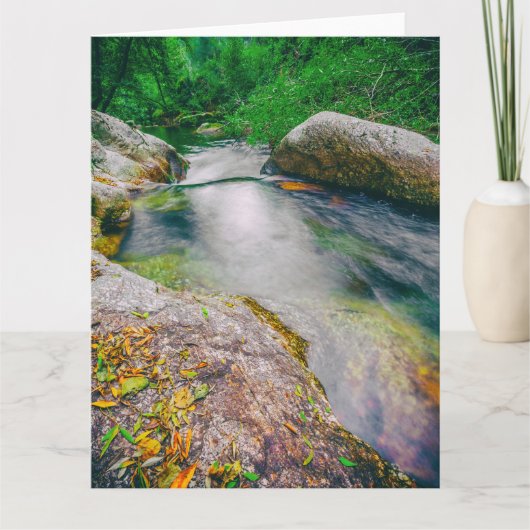 Naher Wasserfall des Teiches Dankeskarte (Vorderseite)