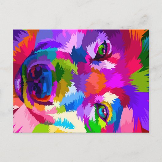 naher Wolf Feiertagspostkarte (Vorderseite)