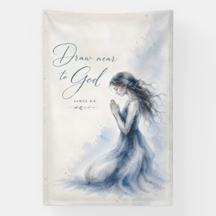 Nähere dich Gott Jakobus 4,8 Christliche Aquarellk Banner