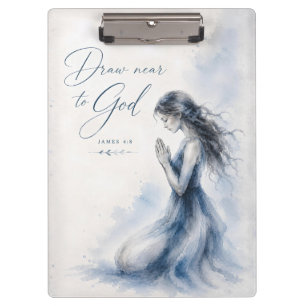 Nähere dich Gott Jakobus 4,8 Christliche Aquarellm Klemmbrett