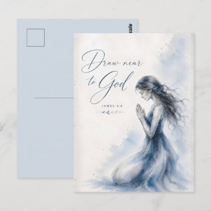 Nähere dich Gott Jakobus 4,8 Christliche Aquarellm Postkarte