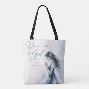 Nähere dich Gott Jakobus 4,8 Christliche Aquarellm Tasche