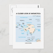Nähere Untersuchung der Antarktis (Karte der Antar Postkarte (Vorne/Hinten)