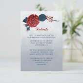 Näheres zu den Blume Marine und Bordeaux Begleitkarte (Stehend Vorderseite)