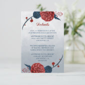 Näheres zu den Blume Marine und Bordeaux Begleitkarte (Stehend Vorderseite)