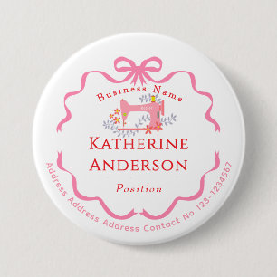 Näherin Geschäft Nähmaschine Pink Button