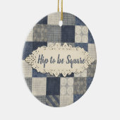 Näherin quilter steppende Weihnachtsverzierung Keramik Ornament (Rechts)