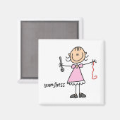 Näherin-Stickfigur Magnet (Vorderseite/Rückseite)