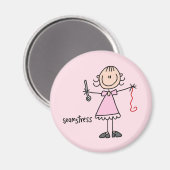 Näherin Stickfigur Magnet (Vorderseite/Rückseite)