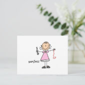 Näherin-Stickfigur Postkarte (Stehend Vorderseite)