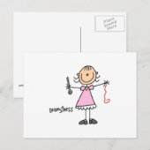 Näherin-Stickfigur Postkarte (Vorne/Hinten)