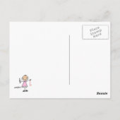 Näherin-Stickfigur Postkarte (Rückseite)