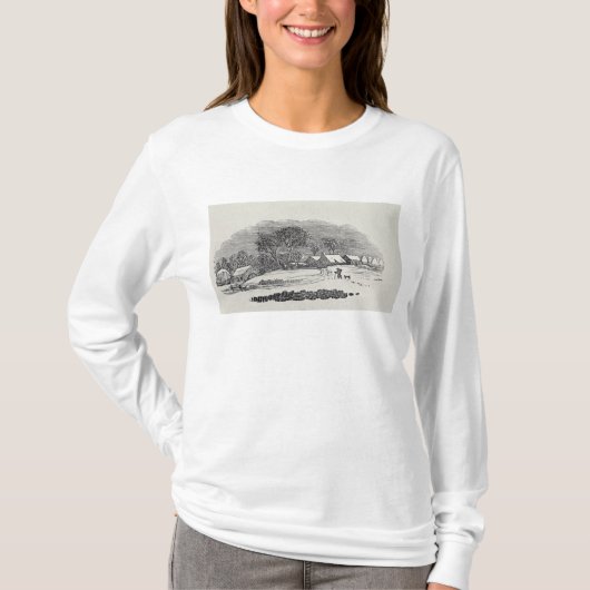 Nähern eines Dorfs im Winter T-Shirt (Vorderseite)