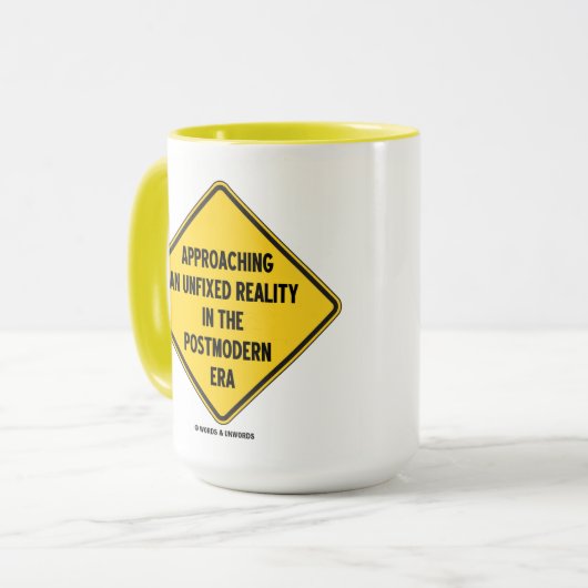 Nähernde gelöste Wirklichkeit im Postmodern Tasse (Vorderseite Links)