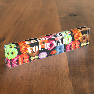 Nähert nahtloses Muster + Ihr Backgr. Ideen Namensplakette