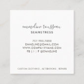 Näherungsinstrumente des Handels Quadratische Visitenkarte (Rückseite)