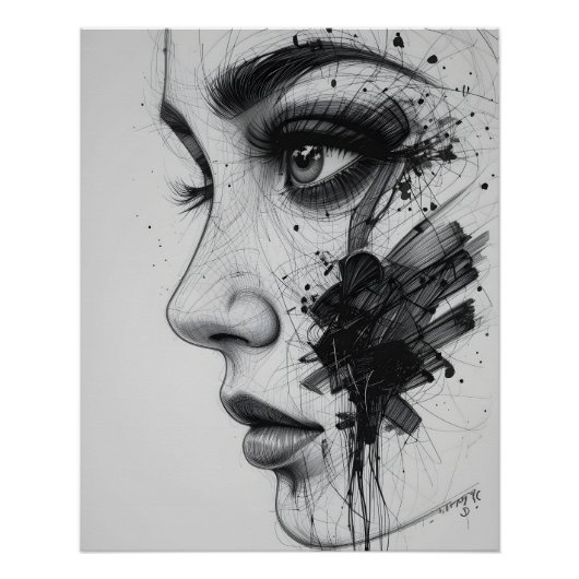 Nahes abstraktes Auge Poster (Vorderseite)