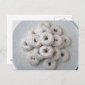 Nahes Anziehen von getrockneten Donuts in einer Pl Postkarte (Vorne/Hinten)
