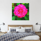 Nahes Aufblühen der rosa Rose Leinwanddruck (Insitu (Schlafzimmer))