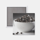 Nahes Auffüllen einer Schüssel mit Kaffeebohnen Magnet (Vorderseite/Rückseite)