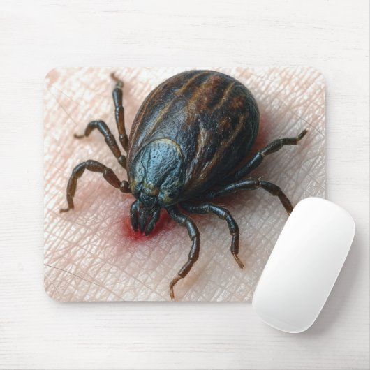 Nahes Aufkleben einer Tick On Human Skin Mousepad (Mit Mouse)