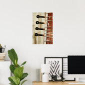 Nahes Aufkommen von indischer Sitar Kunti Poster (Heimbüro)