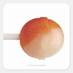 nahes Aufsetzen eines Lollips Quadratischer Aufkleber