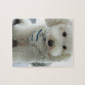 Nahes Aufsetzen eines Miniaturpoodles Puzzle (Horizontal)