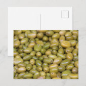 Nahes Aufsetzen grüner Oliven Postkarte (Vorne/Hinten)