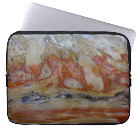 Nahes Aufsetzen von versteinertem Holz Laptopschutzhülle (Vorderseite)