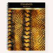 Nahes Auftragen der kräftigen Haut einer Schlange Notizblock (Vorderseite)