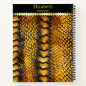 Nahes Auftragen der kräftigen Haut einer Schlange Notizblock (Rückseite)