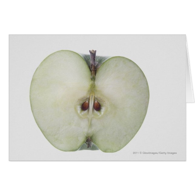 Nahes Auftragen eines Smith-Apfels in Scheiben (Vorderseite (Horizontal))