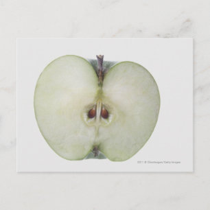 Nahes Auftragen eines Smith-Apfels in Scheiben Postkarte