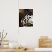 Nahes Aufziehen eines Glases Schokoladensundae Poster (Küche)