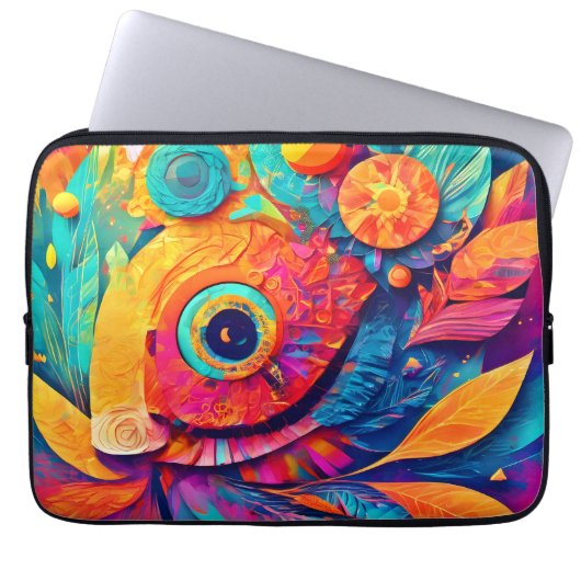 Nahes augenförmiges Leaf Laptopschutzhülle (Vorderseite)