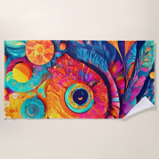 Nahes augenförmiges Leaf Strandtuch (Vorderseite)