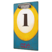 Nahes Bild der Nummer 1-Pool-Ball Klemmbrett (Links)