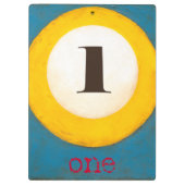 Nahes Bild der Nummer 1-Pool-Ball Klemmbrett (Rückseite)